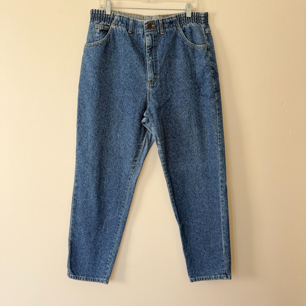 LL Bean‎ Women's Jeans 16 Light Wash Blue Tapered  Vintage USA Denim 27.5 Inseam